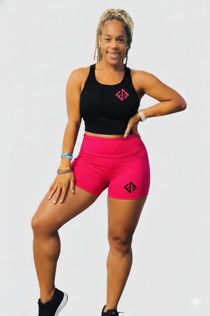 SEAMLESS CROPPED TANK TOP w/ CARGO BIKER SHORTS