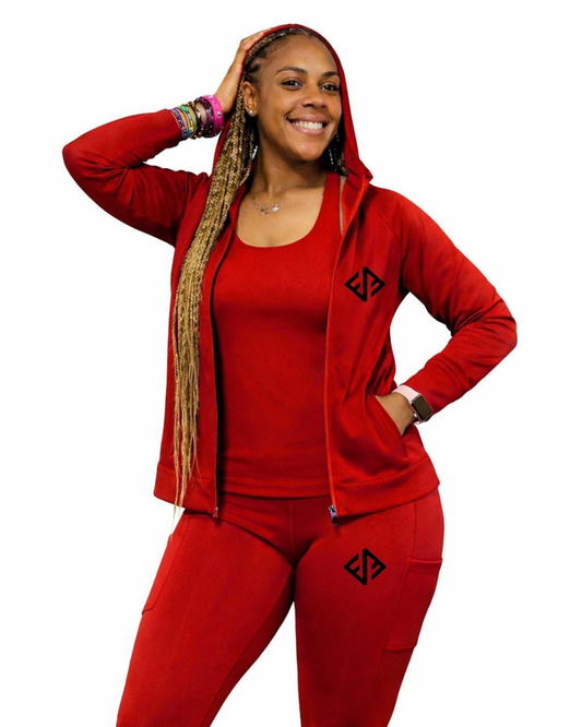 3-PIECE FLEECED SET with ZIPPER DETAIL